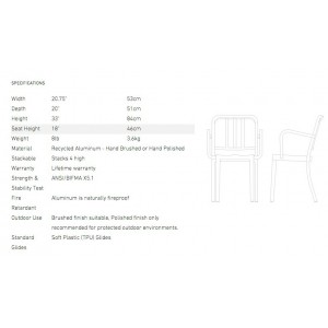 Silla brazos Heritage de Emeco. Sillas diseño.