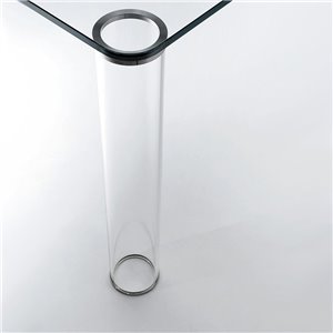 Mesa rectangular Pipeline tavoli alti de Glas Italia. Mesas cristal.