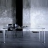 Mesa rectangular Pipeline tavoli alti de Glas Italia. Mesas cristal.