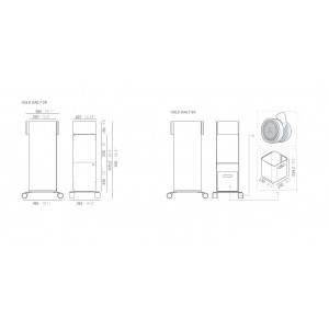 Mueble auxiliar Hold daily de Systemtronic. Muebles oficina diseño.