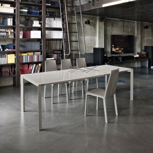 Mesa Dublino Cristal de Bontempi. Mesas extensibles modernas de diseño.