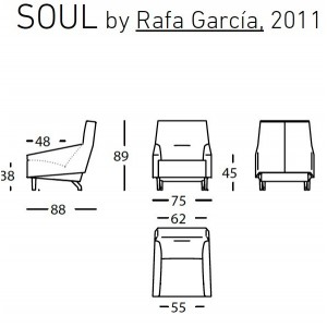 Sillón madera tapizado Soul de Sancal. Butaca diseño.