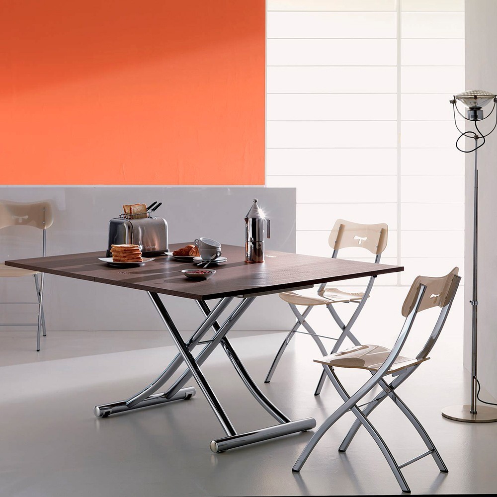 Mesa transformable Mondial de Ozzio design. Sillas y mesas transformables.