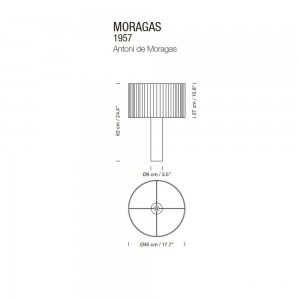 Lámpara sobremesa Moragas 1957 de Santa & Cole. Lámparas de diseño moderno.