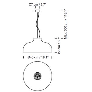 Lámpara suspensión M68 1962 de Santa & Cole. Lámparas de diseño moderno.