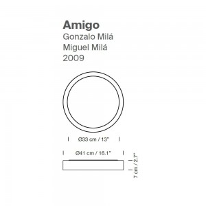 Aplique-plafón Amigo 2009 de Santa & Cole. Lámparas de diseño moderno.