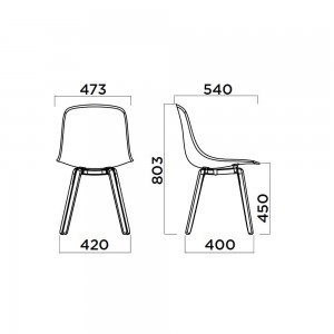 Silla Pure Loop patas madera de Infiniti. Sillas modernas.
