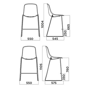 Taburete Pure Loop versión bar de Infiniti. Sillas modernas.