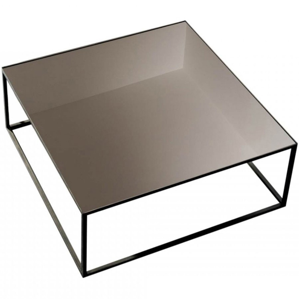 Mesa de centro Quadro cristal de Sovet. Mesas de centro moderna con sobre espejado.