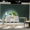 Mesa Cruz Extensible Cristal de Bontempi. Muebles modernos italianos. Mesas extensible para comedor.