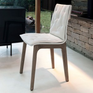 Silla Alfa Cojín de Bontempi. Sillas para comedor de diseño italiano.