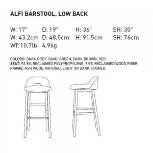 Taburete alto lumbar Alfi de Emeco. Comprar Emeco
