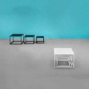Mesitas Set Code de Pedrali. Mesas de diseño. Set de mesitas auxiliares.