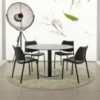 Silla Gas Negra Tapizada de Stua. Excelente silla para usar en oficina.
