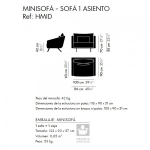 Mini sofá Costura de Stua. Mini sofá moderno y elegante tapizado para salón.