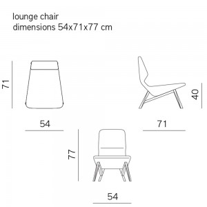 Butaca Oblique Lounge de Prostoria. Butacas diseño.