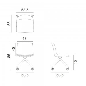 Silla Catifa Up con ruedas de Arper. Mobiliario para contract de diseño.