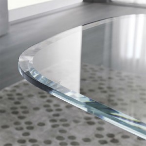 Mesa Ala semiovalada Cristal de Misura Emme. Muebles modernos de diseño.