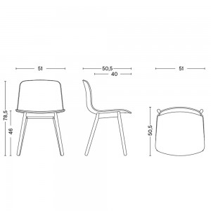 Silla AAC 13 tapizada de Hay, estilo nórdico y asiento tapizado para comedor.