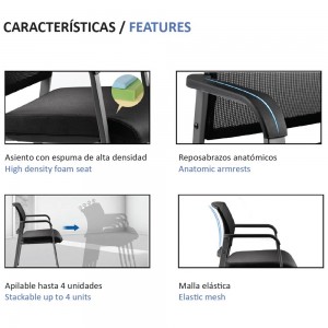 Silla confidente de acero Miró C de Sidiz. Sillas para oficinas y despachos.
