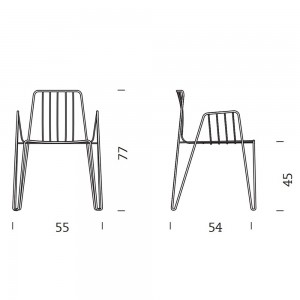 Silla apilable Rambla de Mobles 114. Silla moderna para salón o jardín.