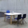 Mesa LTS System redondeada de Enea. Muebles de diseño para contract.