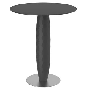Mesa Vondom redonda pequeña con columna de resina de polietileno color black