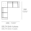 Sofá Esquinero Delta 2+2 plazas para Espacios Exteriores | Vondom