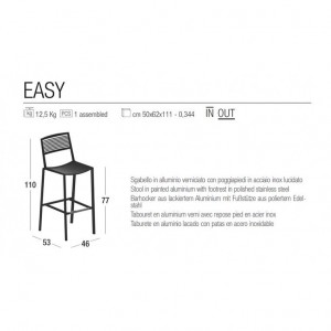 Taburete Easy oferta de Aluminio Lacado color verde salvia