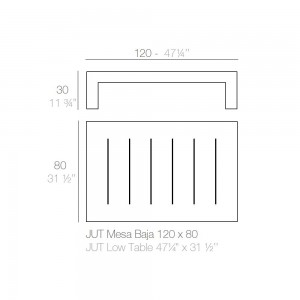 Mesa 120 Jut Fabricada en Resina con Acabado Mate o Brillo | Vondom