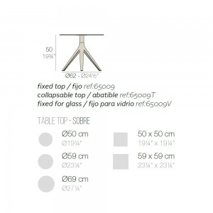 Mesa auxiliar Mari-Sol pie Ø62 de Vondom. Muebles y complementos de exterior.