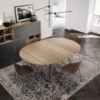 Mesa Aise redonda pies madera de Treku. Muebles modernos.