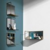 Estante Helia de Sovet. Estante de pared espejado de diseño. Estantes modernos.