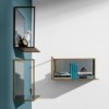 Estante Helia de Sovet. Estante de pared espejado de diseño. Estantes modernos.