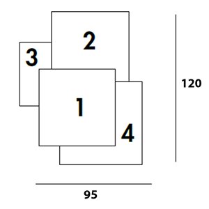 Espejo Combi de Sovet. Conjunto de 4 espejos de pared. Espejos moderno.