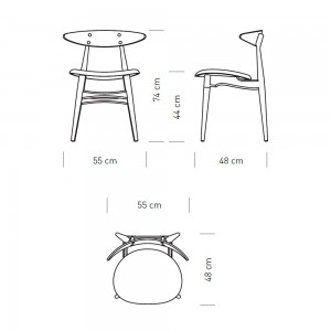 Silla CH33P en piel de Carl Hansen and Son. Sillas de diseño moderno.