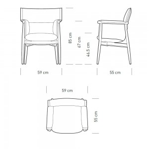 Silla E005 Embrace Chair en piel de Carl Hansen and Son. Sillas nordicas.