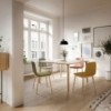 Silla Bisell tapizada de Treku. Silla comedor asiento tapizado y patas de madera