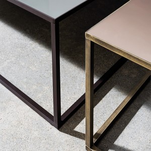 Mesa de centro Quadro cristal de Sovet. Mesas de centro moderna con sobre espejado.