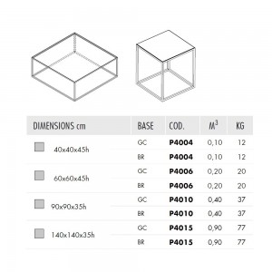 Mesa de centro Quadro cristal de Sovet. Mesas de centro moderna con sobre espejado.