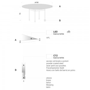 Mesa de diseño T8 redonda para comedor de Extendo.