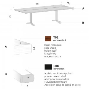 Mesa moderna IPE en madera maciza para comedor de Extendo.