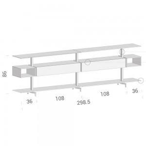 Librería de acero System para salón de Extendo.