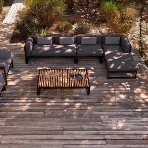 Sofá modular 2 DNA Teca de Gandia Blasco. Mobiliario para exteriores.