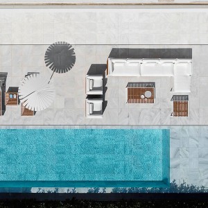 Sofá modular 2 DNA Teca de Gandia Blasco. Mobiliario para exteriores.