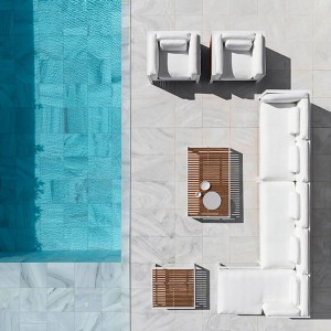 Sofá modular 2 DNA Teca de Gandia Blasco. Mobiliario para exteriores.