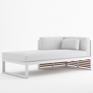Sofá modular 2 DNA Teca de Gandia Blasco. Mobiliario para exteriores.