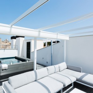 Sofá Flat Modular 3 de Gandía Blasco. Sofás de estilo mediterráneo para exterior.