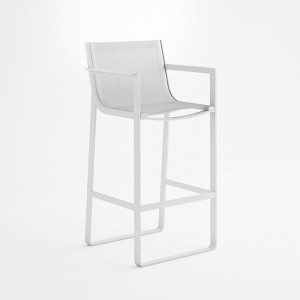 Taburete Flat Textil de Gandia Blasco. Taburete con respaldo para terraza.