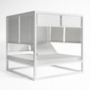 Cama moderna Daybed Elevada Reclinable con Tapicería Desenfundable